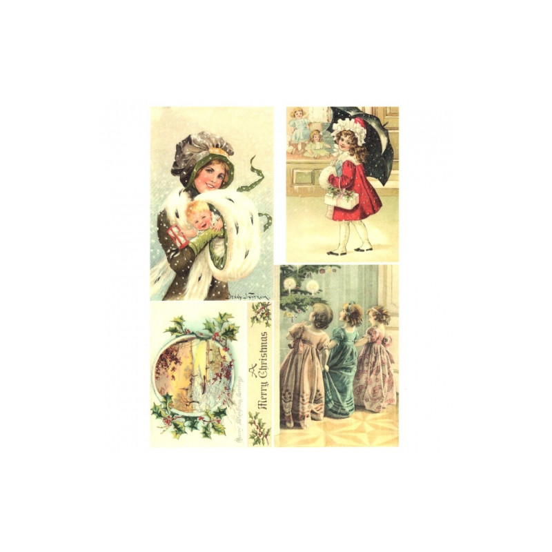 Papier ryżowy do decoupage boże narodzenie dzieci A4 ITD R770- sklep p