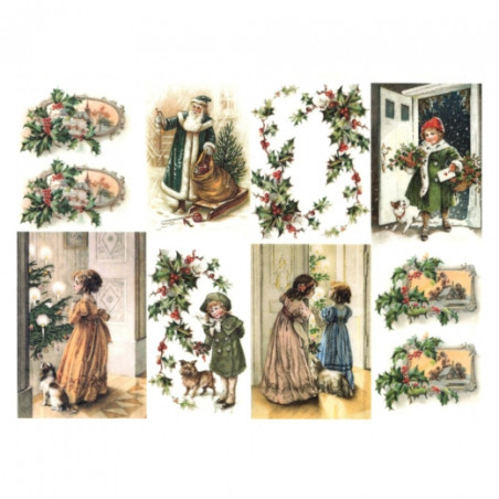 Papier ryżowy do decoupage boże narodzenie dzieci A4 ITD R769- sklep p