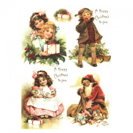 Papier ryżowy do decoupage boże narodzenie dzieci A4 ITD R774 - sklep