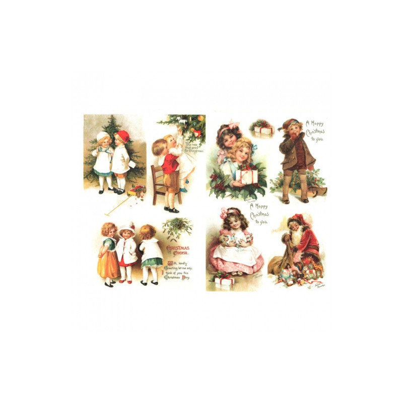 Papier ryżowy do decoupage boże narodzenie dzieci A4 ITD R775- sklep p