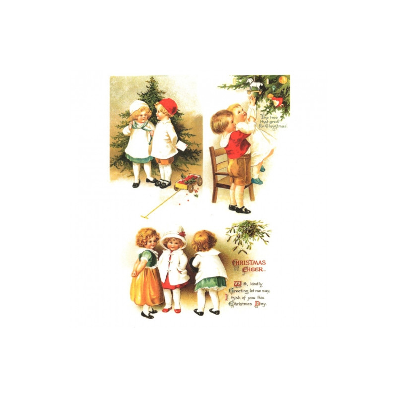 Rice decoupage paper christmas kids A4 ITD R773