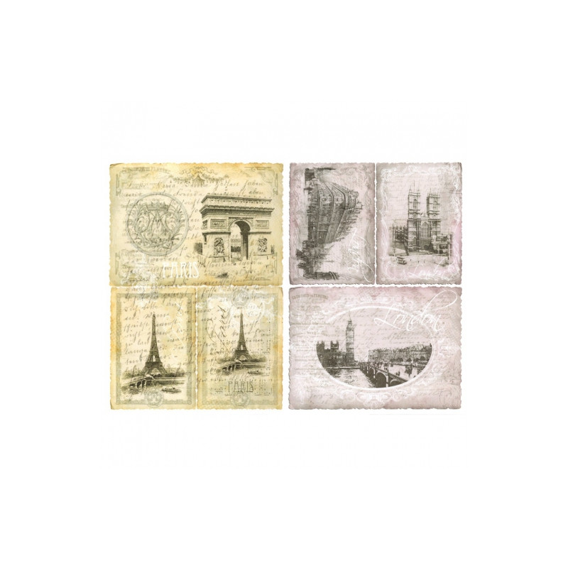 Papier do decoupage A3 ITD 0327 paryż londyn - sklep plastyczny - szał