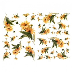 Papier do decoupage A3 ITD 0330 kwiaty nagietki - sklep plastyczny - s