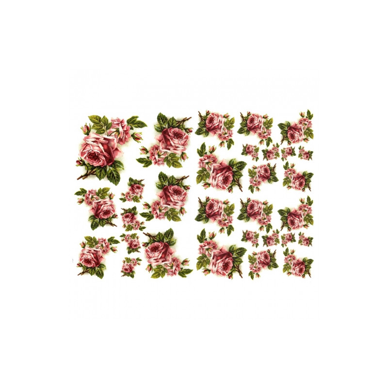 Papier do decoupage A3 ITD 0333 kwiaty róże - sklep plastyczny - szał