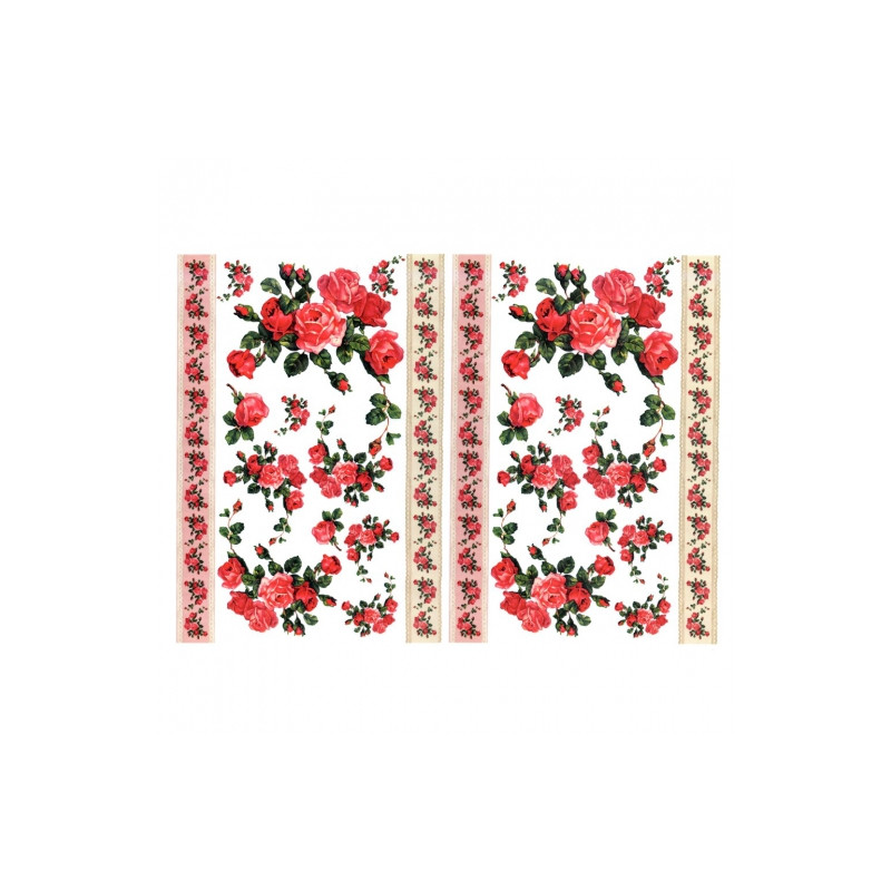 Papier do decoupage A3 ITD 0334 kwiaty róże - skelap plastyczny - szał
