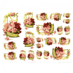 Decoupage paper A3 ITD 0334 roses in baskets