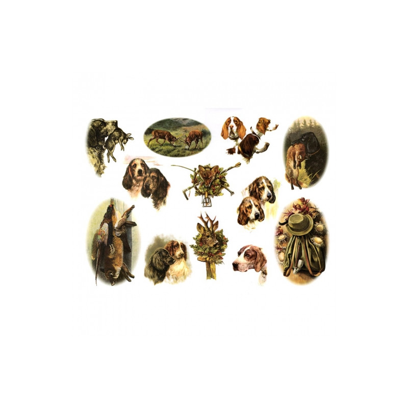 Decoupage paper A3 ITD 0339 hunting dogs