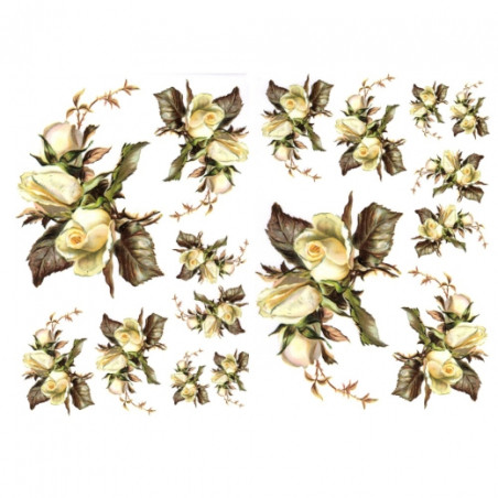 Decoupage paper A3 ITD 0351 white rose