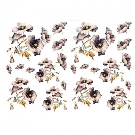 Decoupage paper A3 ITD 0356 purple poppies