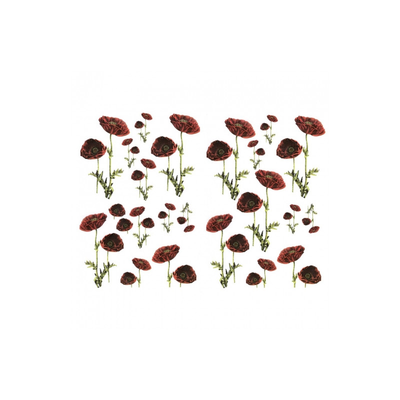 Decoupage paper A3 ITD 0355 red poppies