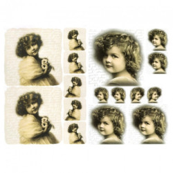 Papier do decoupage vintage dziecko portret A3 ITD 0358 - sklep plasty