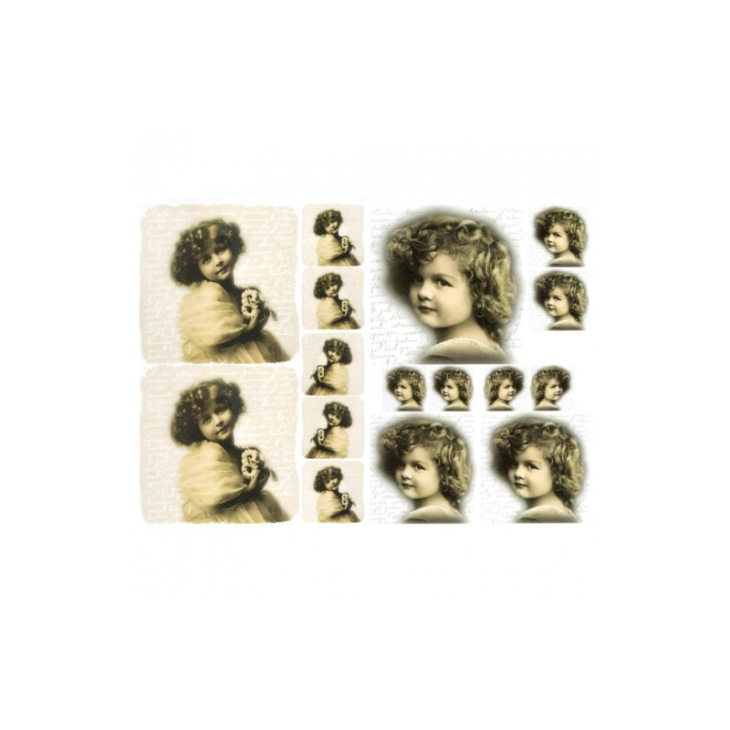 Papier do decoupage vintage dziecko portret A3 ITD 0358 - sklep plasty