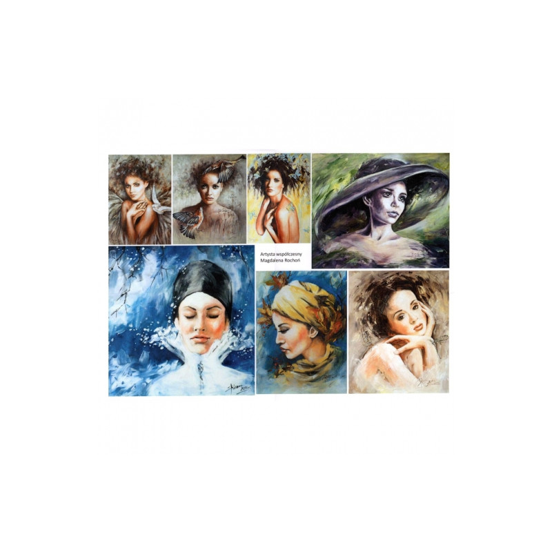 Papier do decoupage A3 ITD 0365 kobieta portret - sklep plastyczny - s