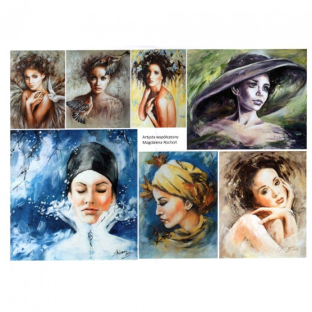 Papier do decoupage A3 ITD 0365 kobieta portret - sklep plastyczny - s