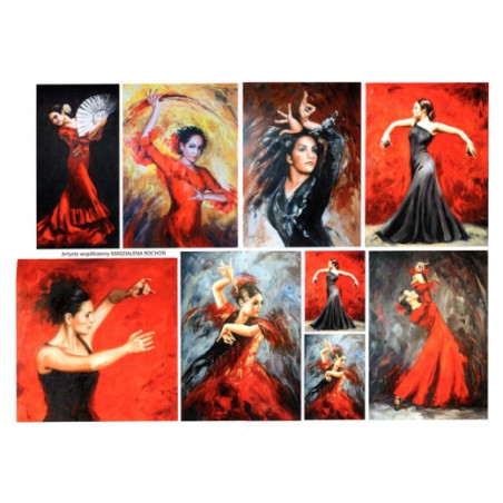Decoupage paper A3 ITD 0367 woman dancing