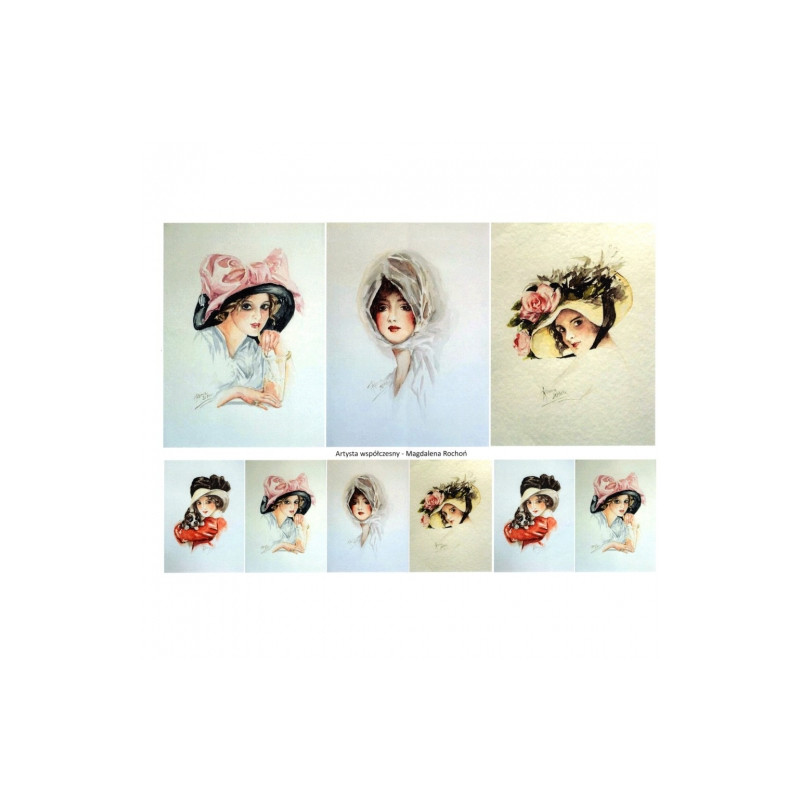 Decoupage paper A3 ITD 0372 woman portrait