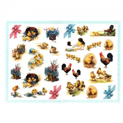 Papier do decoupage A3 ITD 0375 wielkanoc kurczaki - sklep plastyczny