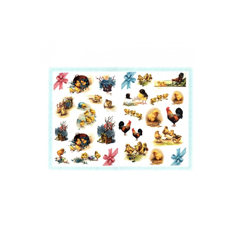 Decoupage paper A3 ITD 0375 easter chickens