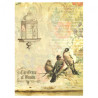 Rice decoupage paper birds letter flowers A4 ITD R705