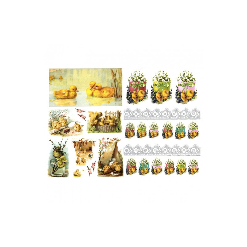 Decoupage paper A3 ITD 0386 easter chicks