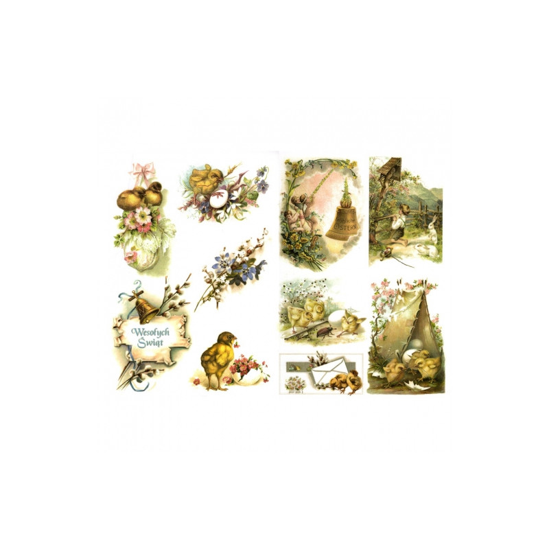 Decoupage paper A3 ITD 0387 easter spring