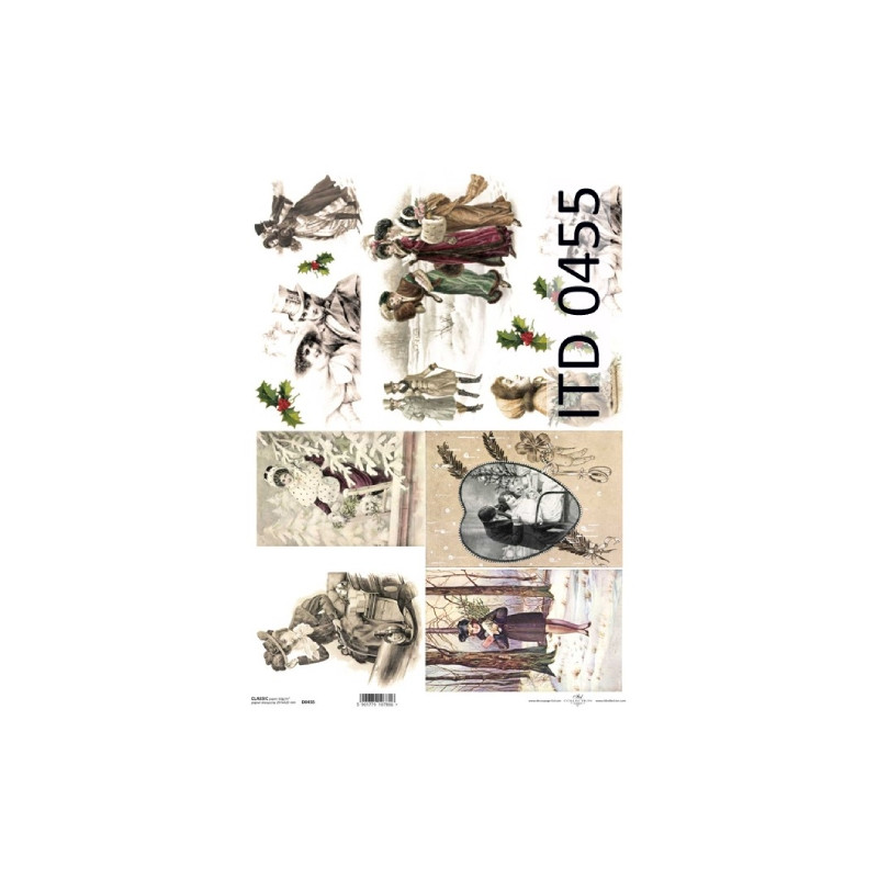 Decoupage paper A3 ITD 0455 retro christmas