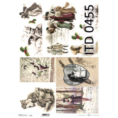 Decoupage paper A3 ITD 0455 retro christmas
