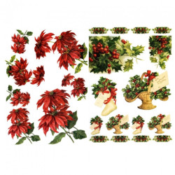 Papier do decoupage A3 ITD 0459 gwiazda betlejemska - sklep plastyczny