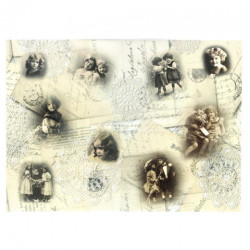 Decoupage paper vintage kids A3 ITD 0482