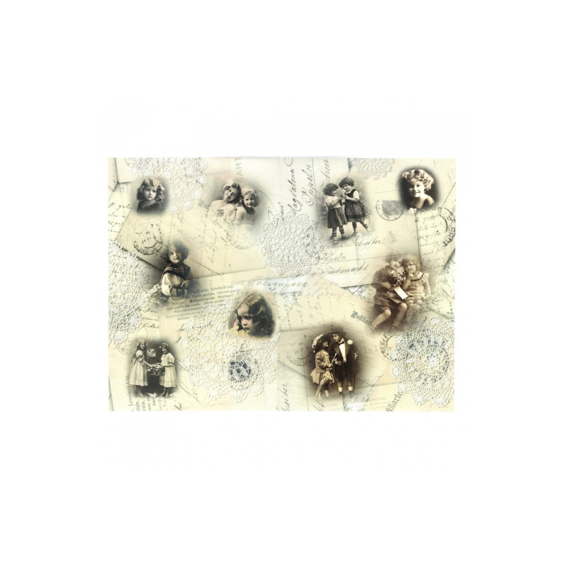 Decoupage paper vintage kids A3 ITD 0482