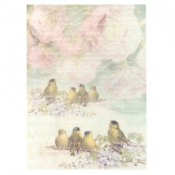 Papier do decoupage A3 ITD 0485 ptaki kwiaty - sklep plastyczny - szał