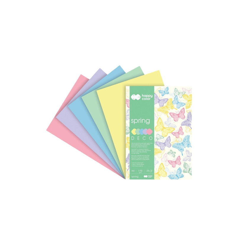 Block Happy Color deco spring 5 colors A4 170 g 20 sheets