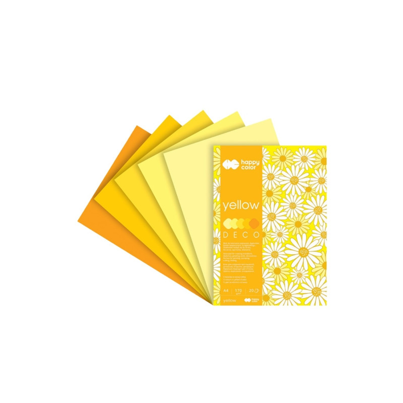 Block Happy Color deco yellow 5 colors A4 170 g 20 sheets
