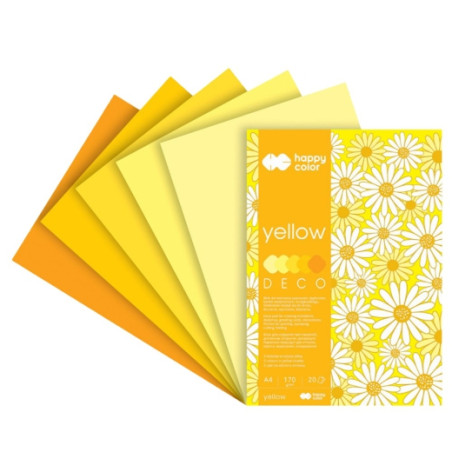 Blok Happy Color deco yellow 5 kolorów A4 170 g 20 ark - sklep plastyc