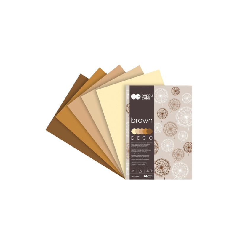 Block Happy Color deco brown 5 colors A4 170 g 20 sheets