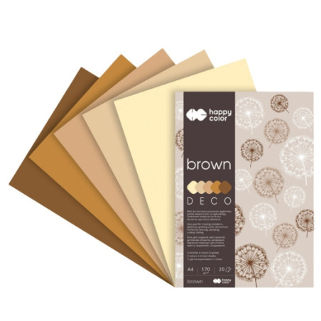 Block Happy Color deco brown 5 colors A4 170 g 20 sheets