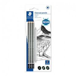 Staedtler mars lumograph charcoal pencil 3 pcs, tortillon in pack