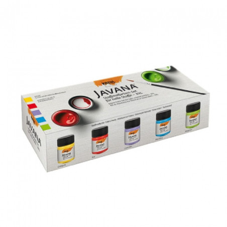 Kreul javana xxl zestaw farb do tkanin 5x50ml - sklep plastyczny - sza