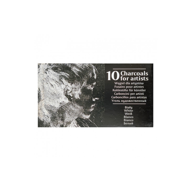 Renesans figured charcoal in bars white 10 pieces