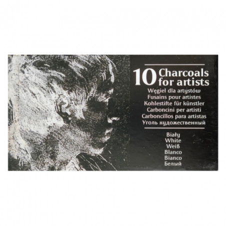 Renesans figured charcoal in bars white 10 pieces