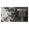 Renesans figured charcoal in bars white 10 pieces