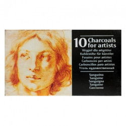 Renesans drawing charcoal pressed in sanguine bars 10 pieces