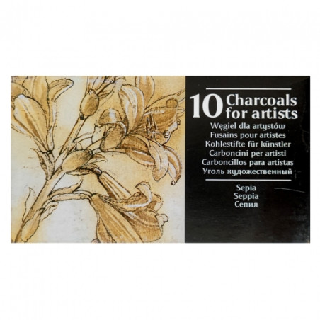 Renesans węgiel rysunkowy prasowany w sztabkach sepia 10 sztuk - sklep