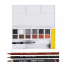 Derwent shade and tone mixed media set half-cubes-12 colors and crayon