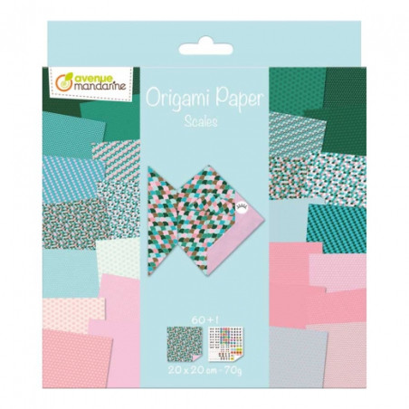 Avenue mandarine scales origami paper 20x20 60k 70g
