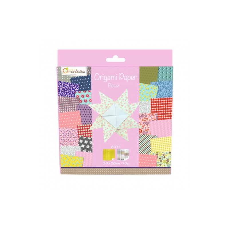 Avenue mandarine flower papier do origami 20x20 60k 70g - sklep plasty