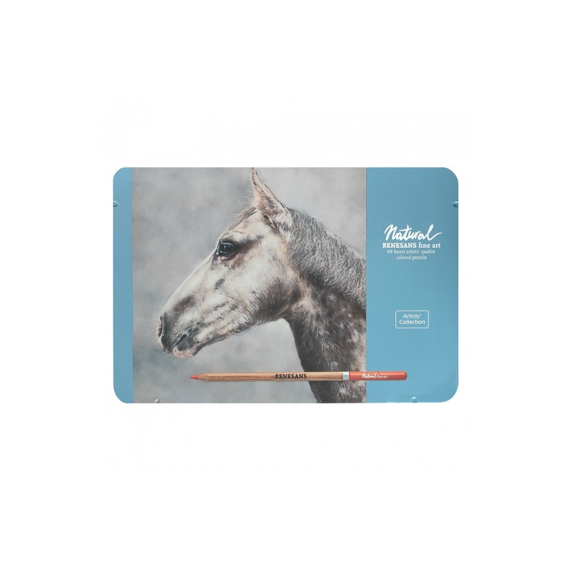 Renesans natural zestaw 48 kredek artystycznych w metalowej kasecie -