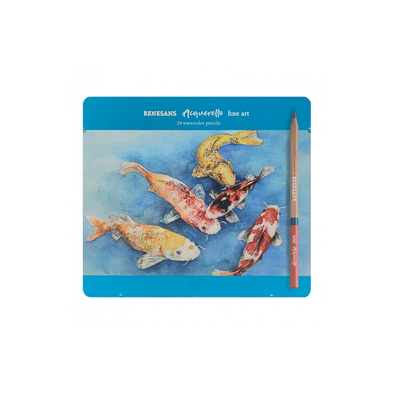 Renesans acquerello zestaw 24 kredek akwarelowych w metalowej kasecie