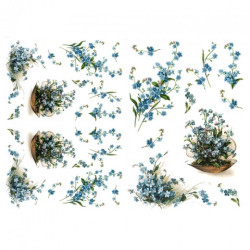 Decoupage paper A3 ITD 347 forget-me-not flowers