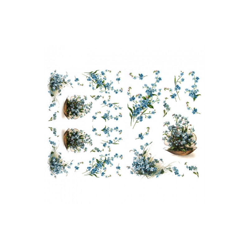 Decoupage paper A3 ITD 347 forget-me-not flowers